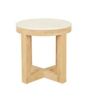 Eyre Side Table - White Marble - Wirebrushed Oak by GlobeWest, a Side Table for sale on Style Sourcebook