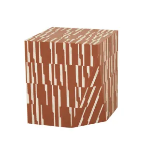 Zafina Rise Side Table - Natural - Terracotta by GlobeWest, a Side Table for sale on Style Sourcebook