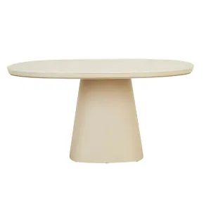 Valencia Curve Dining Table - Faux White Travertine - Beige by GlobeWest, a Tables for sale on Style Sourcebook