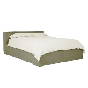 Vittoria Escape Slipcover Bed - Eames Olive by GlobeWest, a Bed Heads for sale on Style Sourcebook