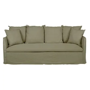 Vittoria Slip Cover 3 Seater Sofa - Eames Olive by GlobeWest, a Sofas for sale on Style Sourcebook