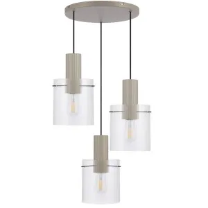 Telbix Mika 3 Light Pendant Light Grey by Telbix, a Pendant Lighting for sale on Style Sourcebook