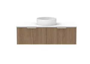 Mosman Vanity With Centre Basin 1200mm 2 Draw, Prime Oak & Alabaster | Made From MDF In Light Brown By Raymor by Raymor, a Vanities for sale on Style Sourcebook