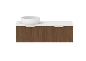 Mosman Vanity With Left Hand Basin 1200mm 2 Draw, Florentine Walnut & Bright | Made From MDF In White By Raymor by Raymor, a Vanities for sale on Style Sourcebook