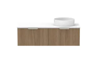 Mosman Vanity With Right Hand Basin 1200mm 2 Draw, Prime Oak & Alabaster | Made From MDF In Light Brown By Raymor by Raymor, a Vanities for sale on Style Sourcebook