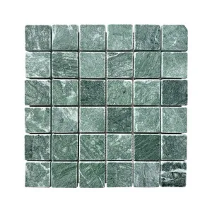 Bedrock Taj Green Square Marble Natural Product Tumbled Mosaic by Beaumont Tiles, a Mosaic Tiles for sale on Style Sourcebook