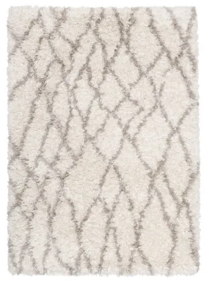 Fabiola Cream & Beige Tribal Shag Rug by Miss Amara, a Shag Rugs for sale on Style Sourcebook