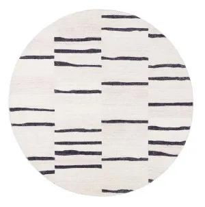 Vesper Black and Ivory Tribal Washable Round Rug by Miss Amara, a Shag Rugs for sale on Style Sourcebook