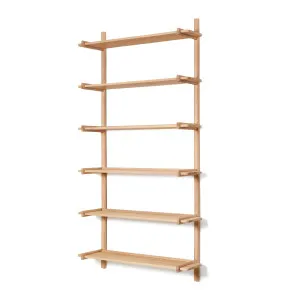 Sitra modular shelf, 6 solid oak wood shelves in a natural finish, 110 cm, FSC Mix Credit by Kave Home, a Bookcases for sale on Style Sourcebook