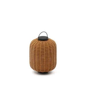 Saranella portable table lamp in brown faux rattan by Kave Home, a Outdoor Lighting for sale on Style Sourcebook