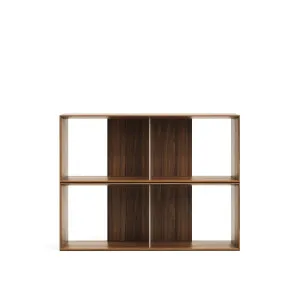 Litto set of 2 modular shelving units in walnut wood veneer, 101 x 76 cm by Kave Home, a Bookcases for sale on Style Sourcebook