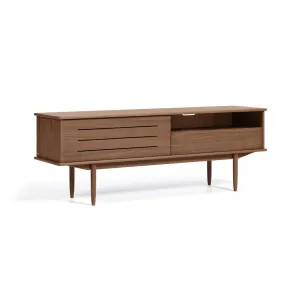 Carolin walnut wood veneer single door & drawer TV stand, 180 x 63.5 cm by Kave Home, a Entertainment Units & TV Stands for sale on Style Sourcebook