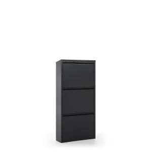 Ode shoe rack with 3 doors in dark grey, 50 x 103 cm by Kave Home, a Shoe Organisers for sale on Style Sourcebook