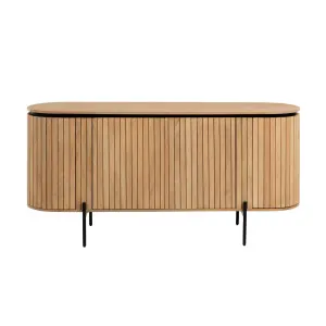 Licia solid mango wood sideboard with 4 doors and black finish metal, 170 x 80 cm by Kave Home, a Sideboards, Buffets & Trolleys for sale on Style Sourcebook