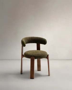 Granite chair in green chenille and with solid ash wood in a walnut finish FSC 100% by Kave Home, a Dining Chairs for sale on Style Sourcebook