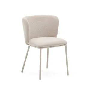 Ciselia chair in beige chenille and beige steel, FSC Mix Credit by Kave Home, a Dining Chairs for sale on Style Sourcebook