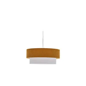 Bianella ceiling lamp in cotton and mustard corduroy, Ø 40 cm by Kave Home, a Kids Lamps & Lights for sale on Style Sourcebook