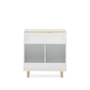 Serwa bookcase in white MDF with solid pine legs and bar by Kave Home, a Kids Bookcases for sale on Style Sourcebook