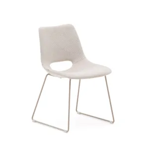 Zahara chair in beige with steel legs in a beige finish by Kave Home, a Dining Chairs for sale on Style Sourcebook