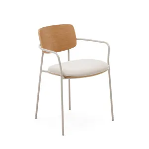 Maureen stackable chair in poplar plywood with light tone finish and beige metal legs, 100% FSC by Kave Home, a Dining Chairs for sale on Style Sourcebook