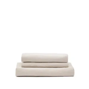 Zenira 3-seater sofa cover with beige cotton and linen cushions, 230 cm by Kave Home, a Sofas for sale on Style Sourcebook