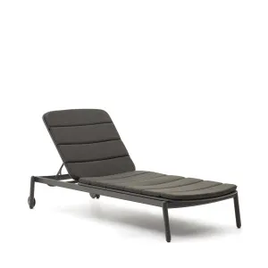 Marcona aluminium sun lounger in a black paint finish by Kave Home, a Outdoor Chairs for sale on Style Sourcebook