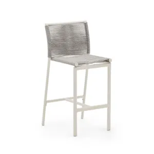 Culip outdoor stool made of rope cord and white aluminium, 65 cm by Kave Home, a Tables for sale on Style Sourcebook