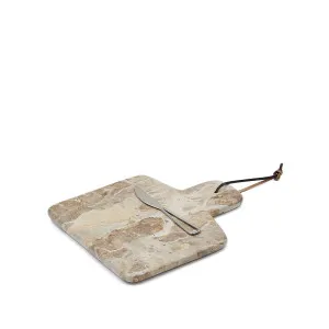 Suka large cutting board and beige marble knife set by Kave Home, a Chopping Boards for sale on Style Sourcebook