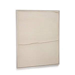 Maha white wall hanging with horizontal line 82 x 102 cm by Kave Home, a Painted Canvases for sale on Style Sourcebook