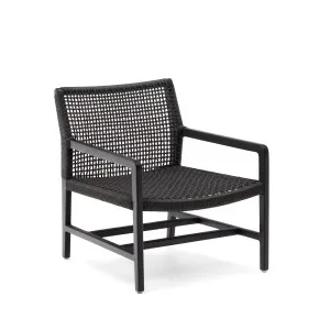 Sabolla armchair made of solid teak wood in a black finish by Kave Home, a Outdoor Chairs for sale on Style Sourcebook