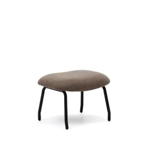 Belina footrest in light brown and steel with black finish FSC 100% by Kave Home, a Stools for sale on Style Sourcebook