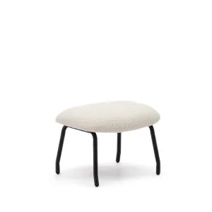 Belina footrest in white bouclé and steel with black finish FSC 100% by Kave Home, a Stools for sale on Style Sourcebook