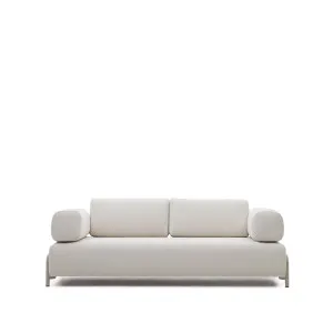 Compo beige chenille 3-seater sofa with beige metal structure 232 cm by Kave Home, a Sofas for sale on Style Sourcebook