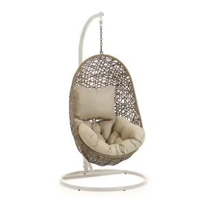 Hanging armchair with light grey Florina brown feet by Kave Home, a Outdoor Chairs for sale on Style Sourcebook