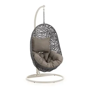 Pendant armchair with light grey Florina dark grey base by Kave Home, a Outdoor Chairs for sale on Style Sourcebook