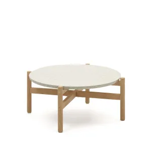 Pola solid eucalyptus wood and cement coffee table, Ø 84,4 cm FSC by Kave Home, a Tables for sale on Style Sourcebook