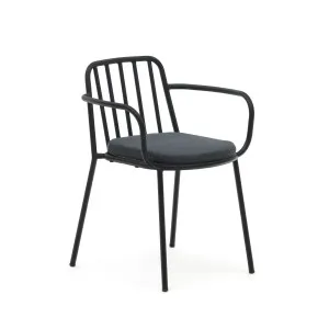 Bramant stackable steel chair with black finish by Kave Home, a Outdoor Chairs for sale on Style Sourcebook