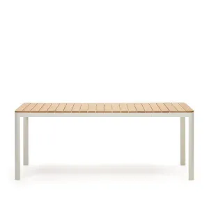 Bona aluminium and solid teak table, 100% outdoor suitable with white finish, 200 x 100 cm by Kave Home, a Tables for sale on Style Sourcebook