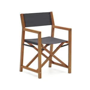 Thianna folding outdoor chair in black with solid acacia wood FSC 100% by Kave Home, a Outdoor Chairs for sale on Style Sourcebook