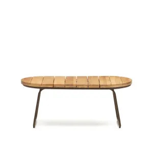 Salguer outdoor coffee table in solid acacia & brown steel, Ø 100 x 50 cm FSC 100% by Kave Home, a Tables for sale on Style Sourcebook