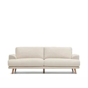 Karin 3 seater sofa in beige with solid beech wood legs, 231 cm by Kave Home, a Sofas for sale on Style Sourcebook