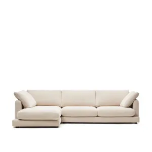 Gala 4 seater sofa with left side chaise longue in beige, 300 cm by Kave Home, a Sofas for sale on Style Sourcebook