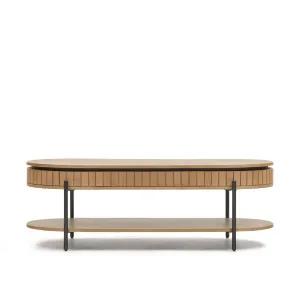 Licia mango wood coffee table with 1 drawer, with a natural finish and metal, 130 x 65 cm by Kave Home, a Coffee Table for sale on Style Sourcebook