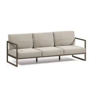 Comova 100% outdoor 3-seater sofa in light grey and green aluminium, 222 cm by Kave Home, a Outdoor Sofas for sale on Style Sourcebook