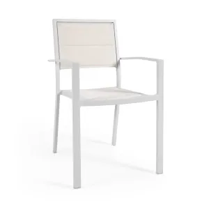 Sirley stackable outdoor chair in white aluminium and texteline by Kave Home, a Outdoor Chairs for sale on Style Sourcebook