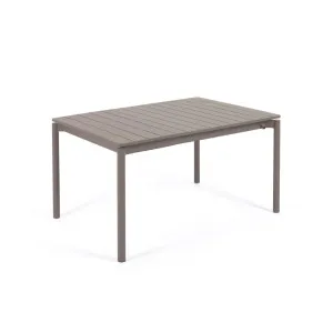 Zaltana extendable aluminium outdoor table with matt brown finish 140 (200) x 90 cm by Kave Home, a Tables for sale on Style Sourcebook