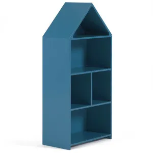 Celeste kids’ little house shelf unit in blue MDF 50 x 105 cm by Kave Home, a Kids Bookcases for sale on Style Sourcebook