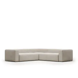 Blok 4 seater corner sofa in beige, 290 x 290 cm by Kave Home, a Sofas for sale on Style Sourcebook