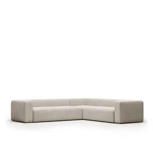 Blok 5 seater corner sofa in beige, 320 x 290 cm / 290 x 320 cm by Kave Home, a Sofas for sale on Style Sourcebook