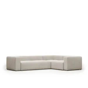 Blok 4 seater corner sofa in beige, 320 x 230 cm / 230 x 320 cm by Kave Home, a Sofas for sale on Style Sourcebook